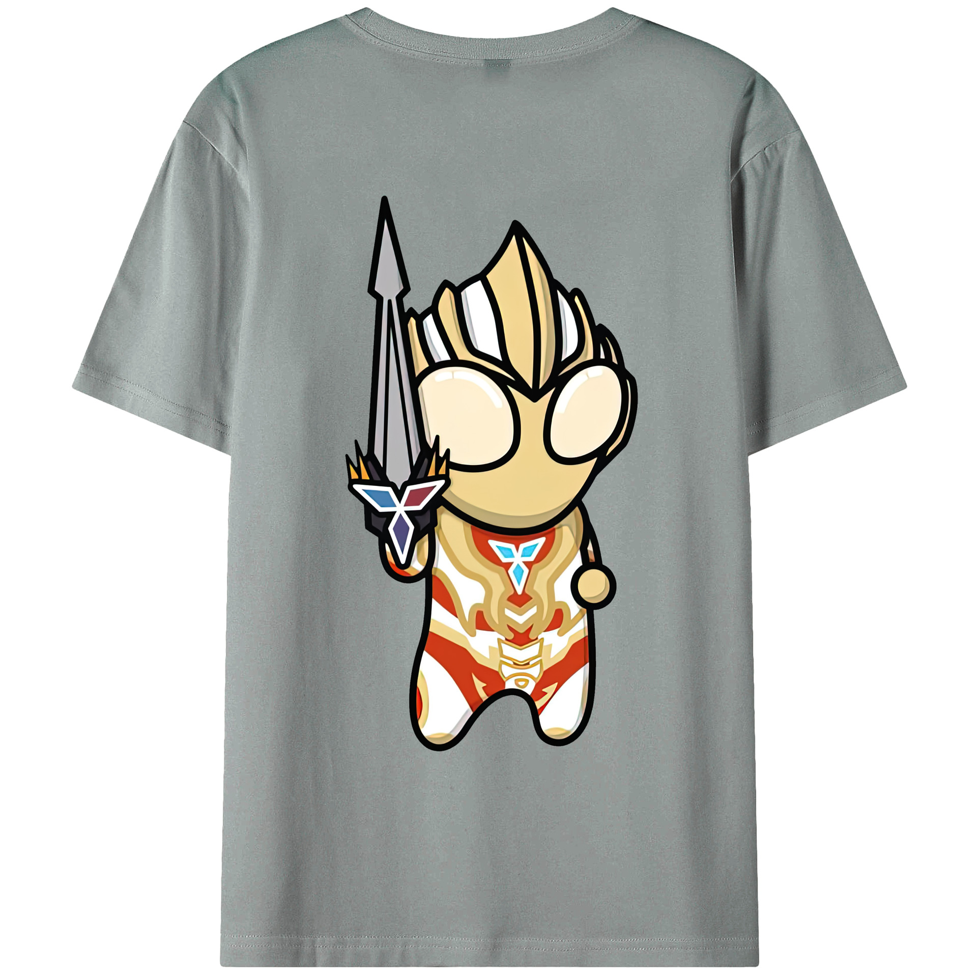 （画像用） ウルトラマン Ultraman 綿100％ メンズ半袖Tシャツ（バックプリント） 通気性
